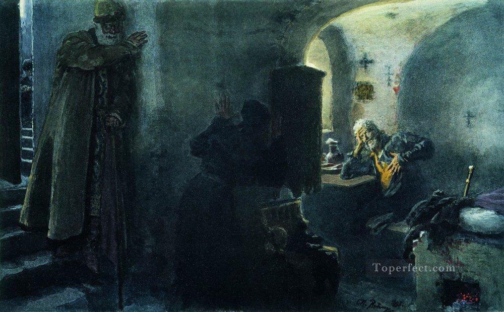 monk filaret imprisoned in the antonievo siyskiy monastery Ilya Repin Oil Paintings